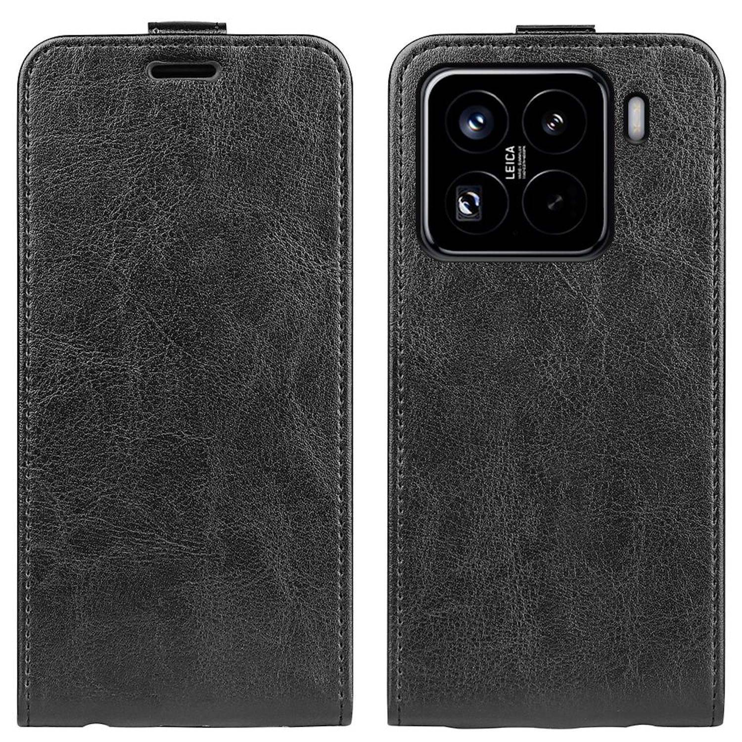 Für Xiaomi 15 Pro Vertikale Flip Handy Tasche Hülle Cover Schutz Case Schwarz
