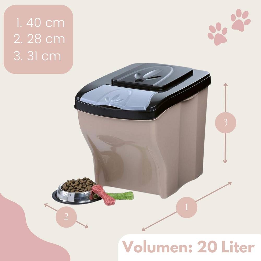 3x Hundefutter Aufbewahrung Futtertonne Katze Futtertonne Hund Tierfutterbehälter Trockenfutter Aufbewahrung Futterbox Hund Hundefutter Box 3 x 20