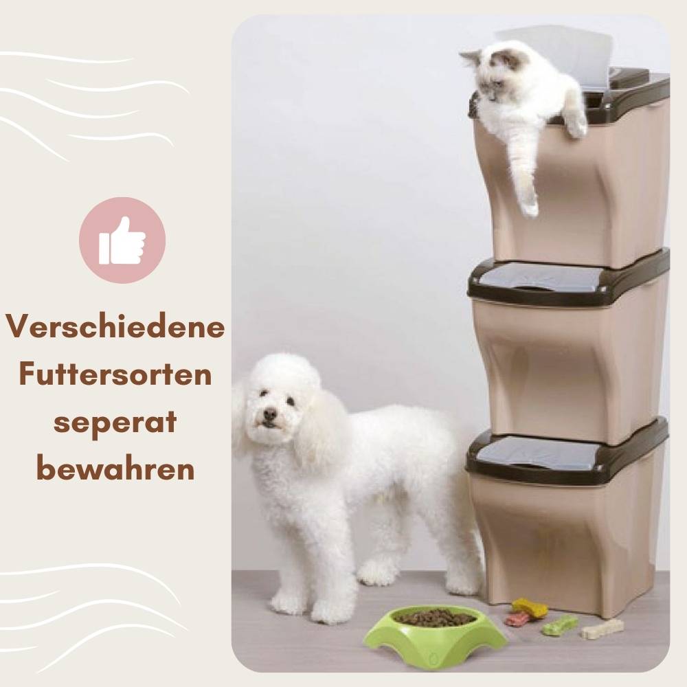 3x Hundefutter Aufbewahrung Futtertonne Katze Futtertonne Hund Tierfutterbehälter Trockenfutter Aufbewahrung Futterbox Hund Hundefutter Box 3 x 20