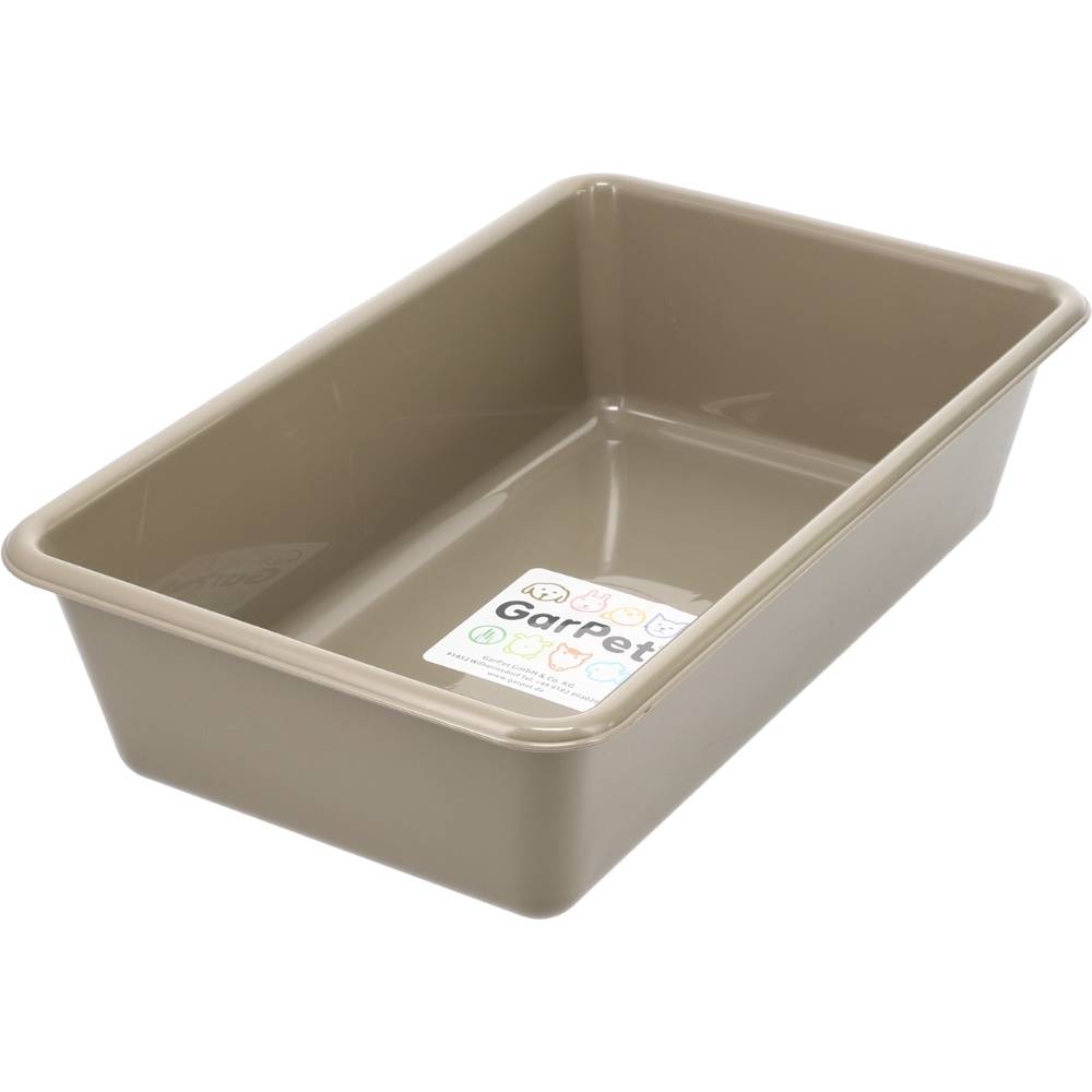 GarPet Katzenklo in 5 Größen Katzentoilette ohne Deckel Katzen Kaninchen Toilette Kitten Hasen Klo WC Schalentoilette Klo grau eckig Mid