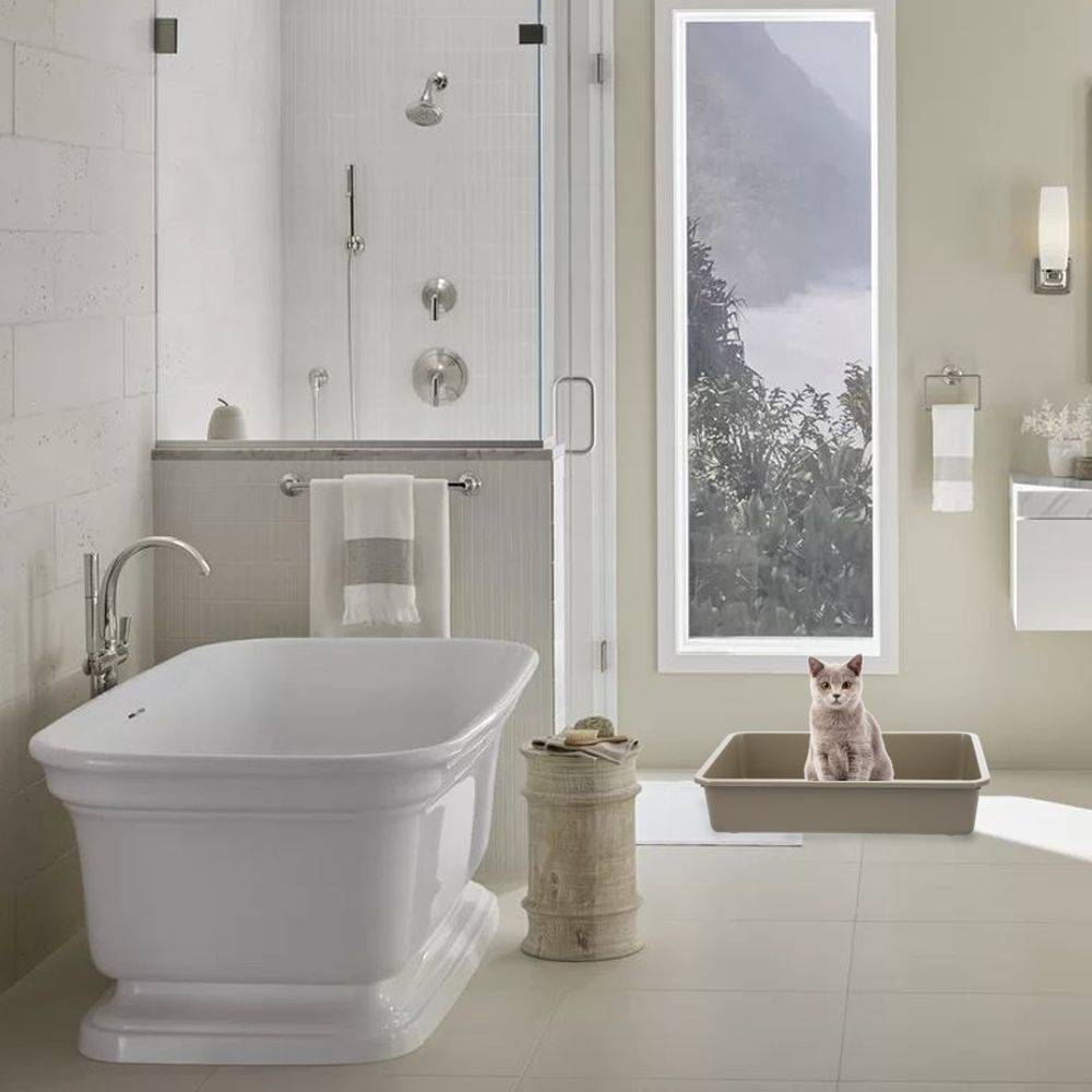 GarPet Katzenklo in 5 Größen Katzentoilette ohne Deckel Katzen WC Schalentoilette Klo grau eckig XL XXL hygenisch Max