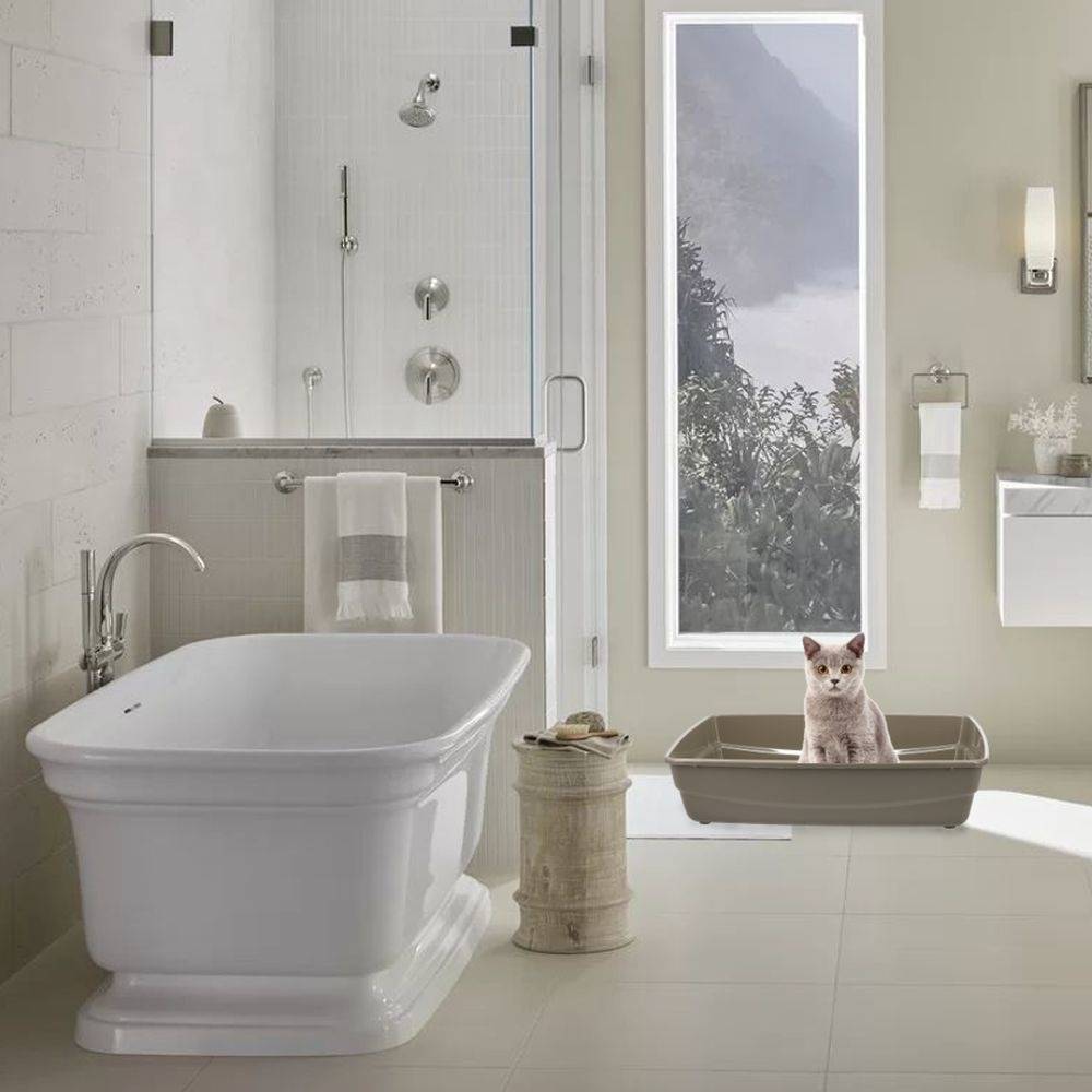 GarPet Katzenklo in 5 Größen Katzentoilette ohne Deckel Katzen WC Schalentoilette Klo grau eckig XL XXL hygenisch Jumbo