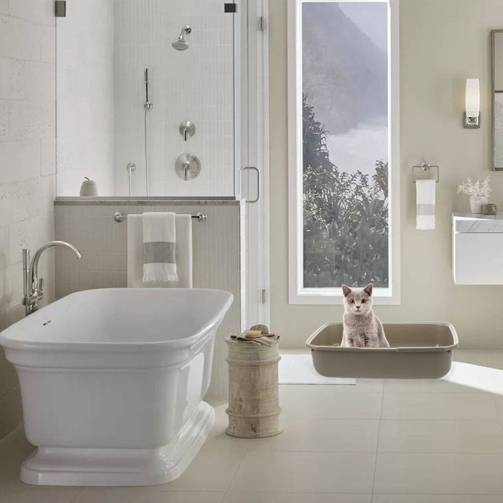 GarPet Katzenklo in 5 Größen Katzentoilette ohne Deckel Katzen WC Schalentoilette Klo grau eckig XL XXL hygenisch Big