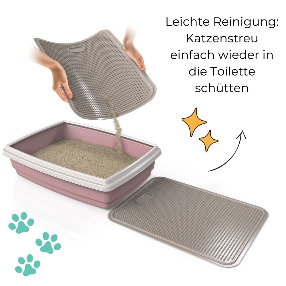Katzenklo Matte Katzenstreu Katzentoilette Vorleger Unterleger Auffangmatte Grau Zaubermatte Vorlegematte