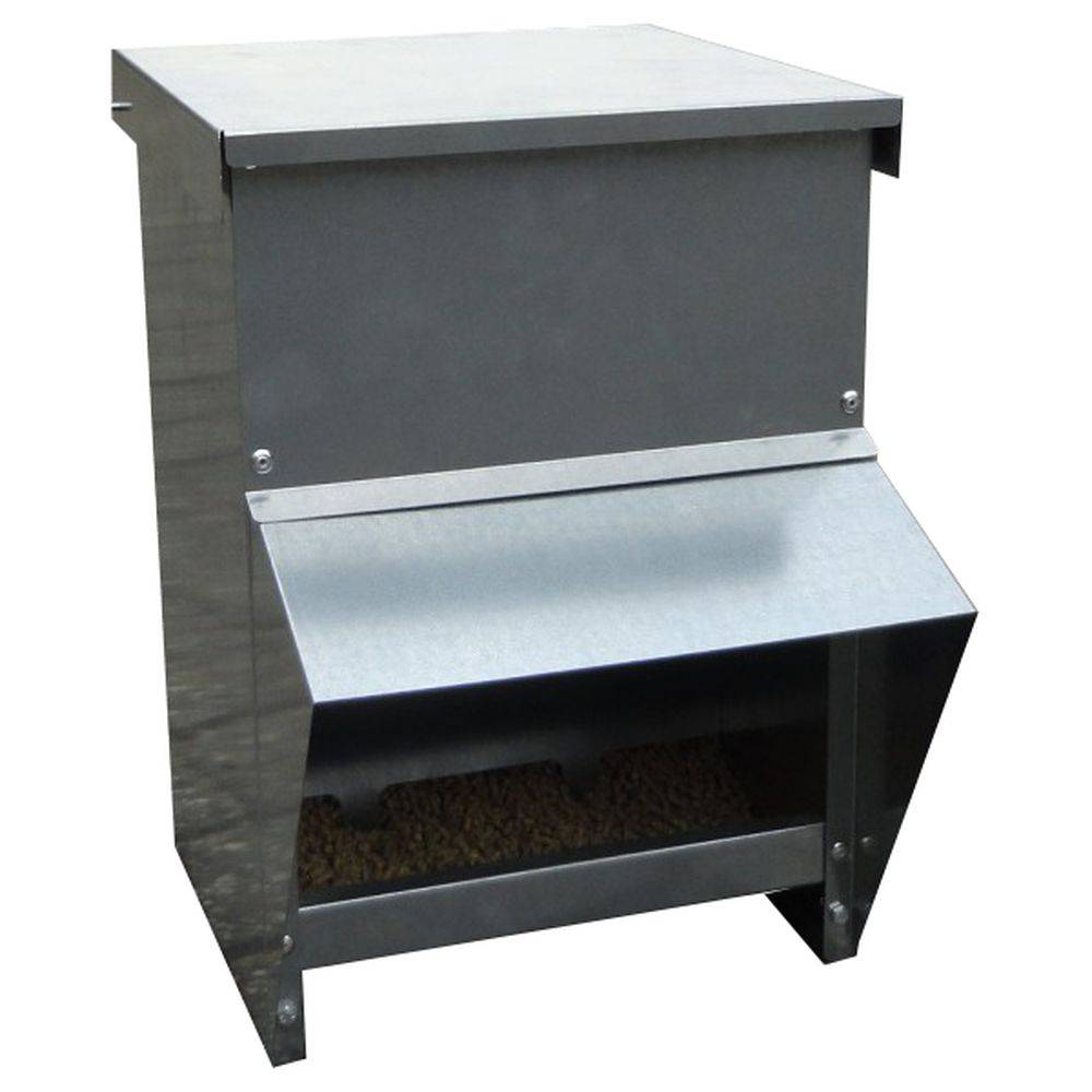 Futterautomat 8 Kg Futter Spender Trog Kaninchen Hase Geflügel Futternapf Deckel