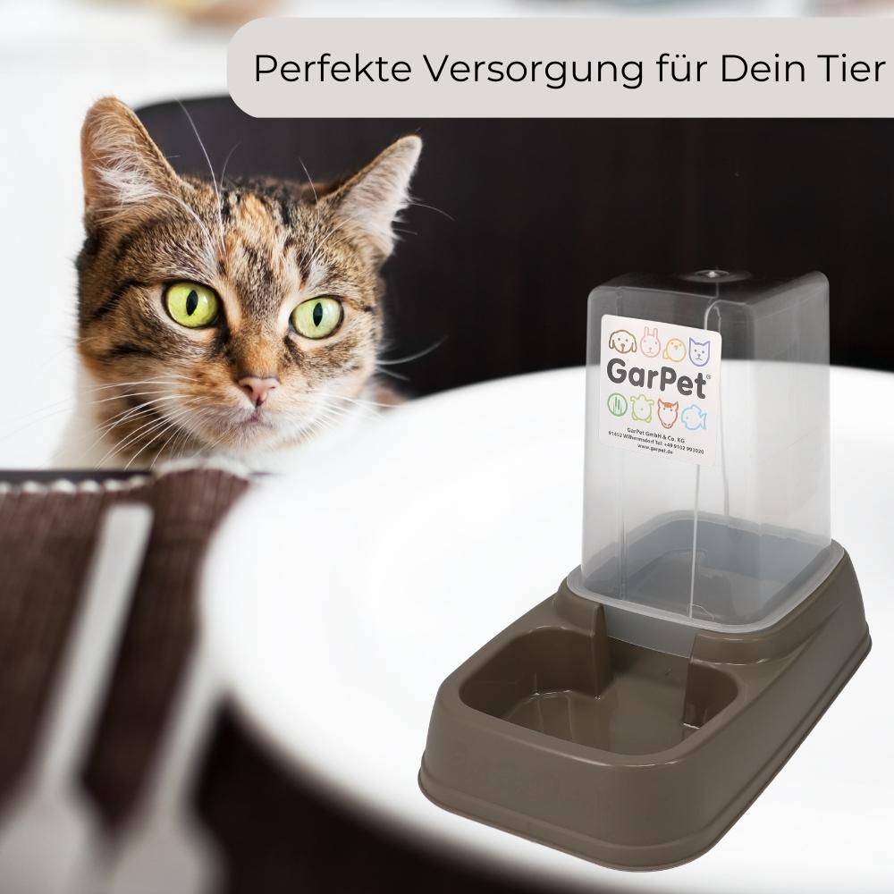 Automatischer Futterspender Wasserspender 2in1 Futterautomat Wasserautomat für Hunde Katzen Wasser und Futter Automat Spender Napf 3,7 L