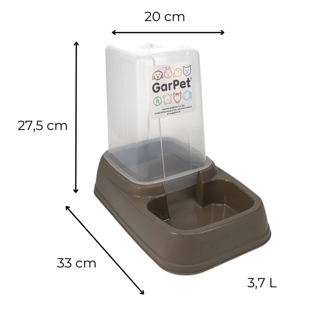 Automatischer Futterspender Wasserspender 2in1 Futterautomat Wasserautomat für Hunde Katzen Wasser und Futter Automat Spender Napf 3,7 L