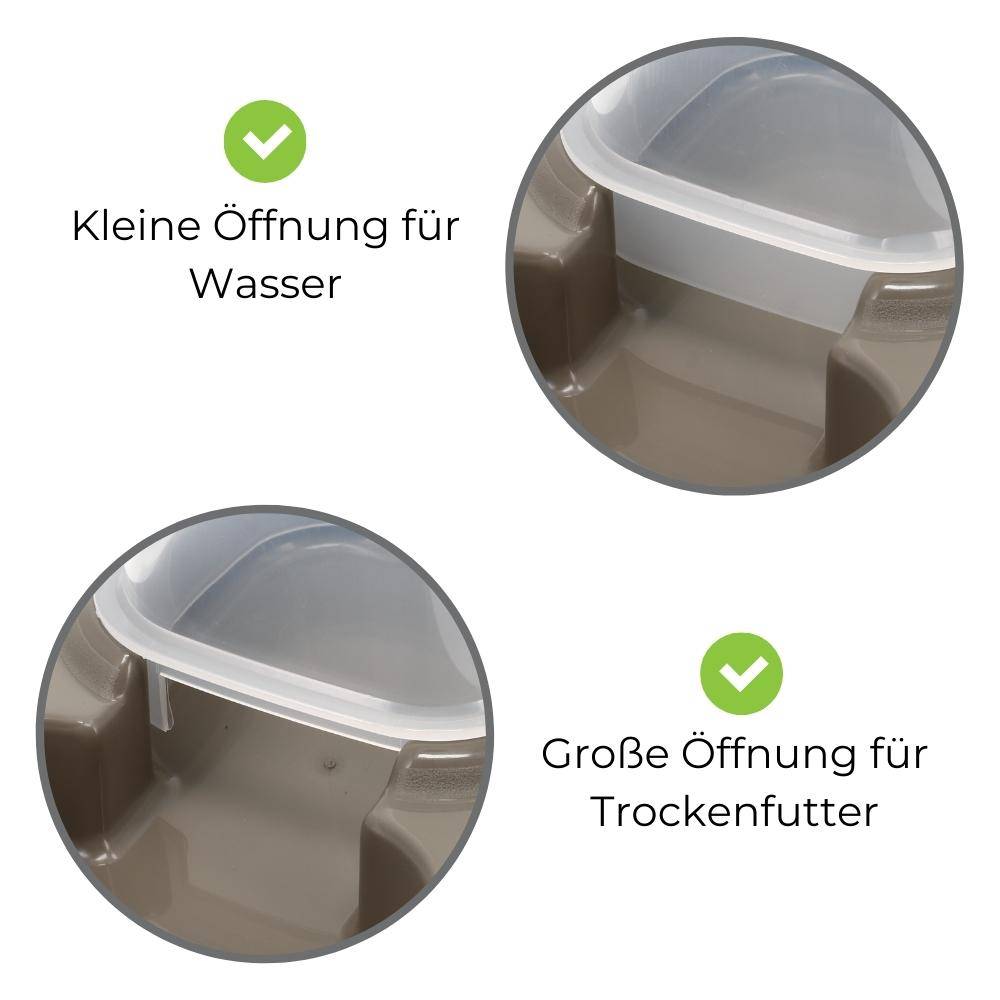 Automatischer Futterspender Wasserspender 2in1 Futterautomat Wasserautomat für Hunde Katzen Wasser und Futter Automat Spender Napf 700 ml