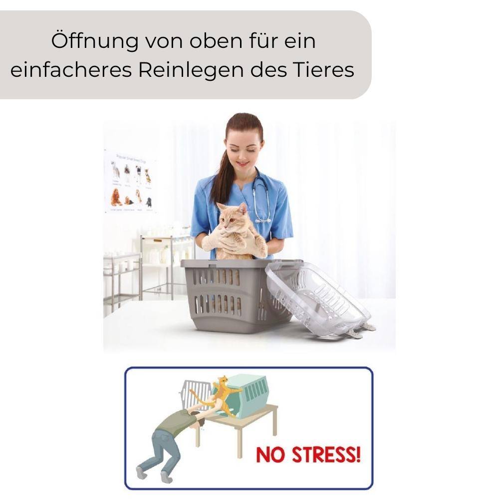 Transportbox Oben Öffnen Hunde Katzen Kleintier Transport Box Katzenbox Hundebox Open Top Stressfrei Dachöffnung