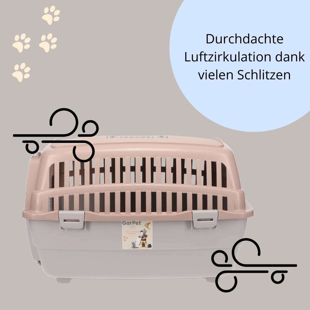 Transportbox Hunde Katzen Kaninchen Transport Auto Box Korb Hundebox Katzenbox extra viele Luftschlitze sicheres Schloss