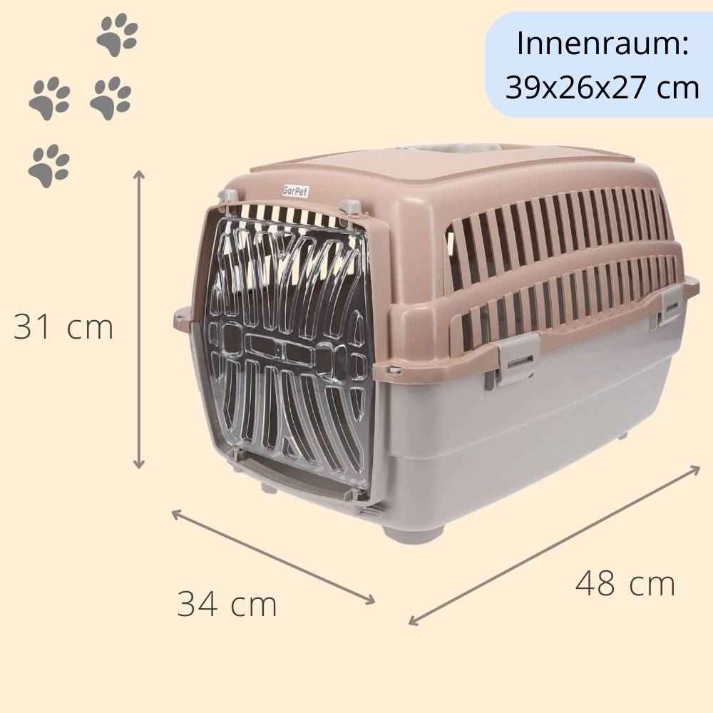 Transportbox Hunde Katzen Kaninchen Transport Auto Box Korb Hundebox Katzenbox extra viele Luftschlitze sicheres Schloss