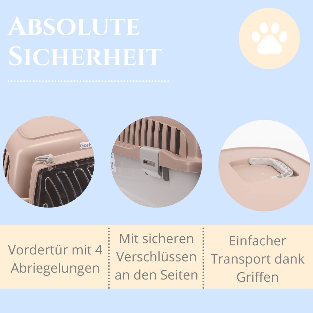 Transportbox Hunde Katzen Kaninchen Transport Auto Box Korb Hundebox Katzenbox extra viele Luftschlitze sicheres Schloss