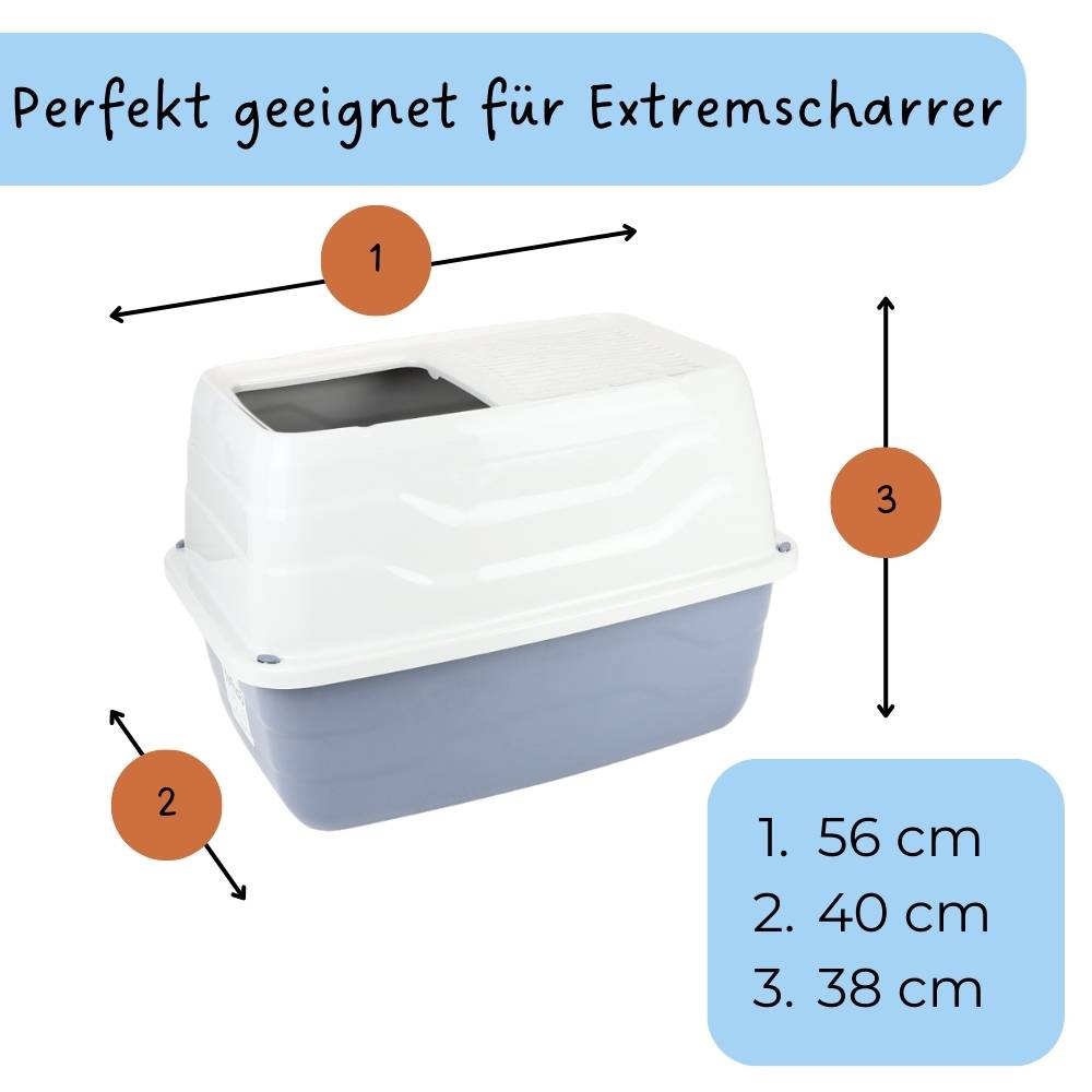 GarPet Hop-In Katzenklo Katzentoilette Top Entry Jump-In XXL Haubentoilette Einstieg oben Katzen WC Klo