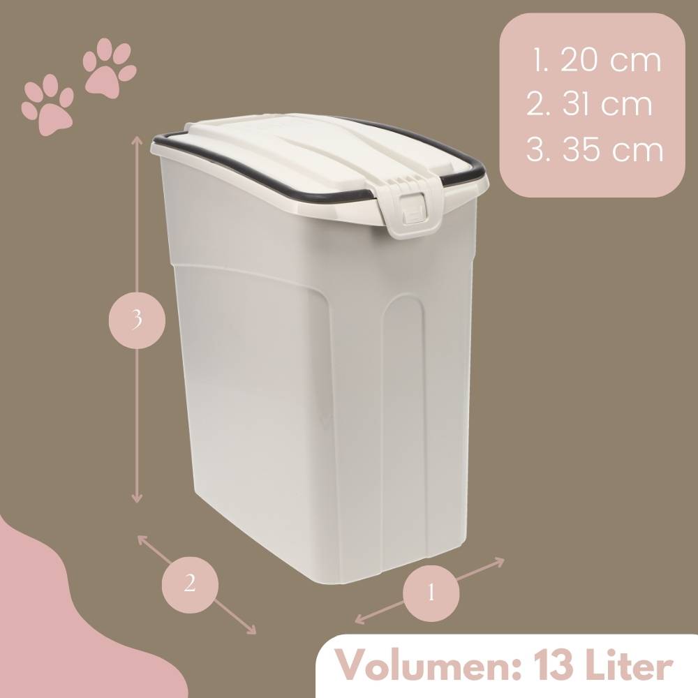 Futtertonne Luftdicht mit Deckel Futtertonne Hund Katze Hundefutter Aufbewahrung Trockenfutter Aufbewahrung Futterbox Hund Hundefutter Box 13 L