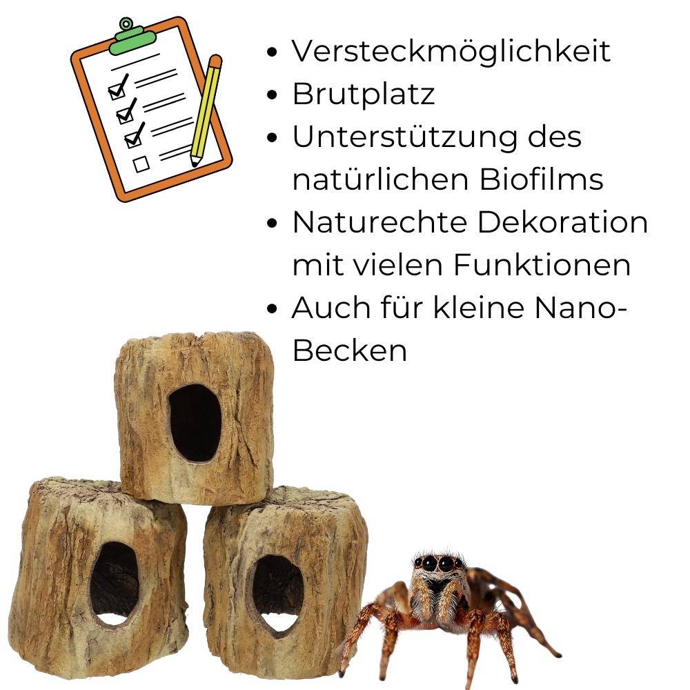 Aquarium Terrarium Deko Keramik Baumstumpf Höhle Reptilien Baumstamm Wurzel Laichröhre Fisch Ton Laichhöhle Versteck