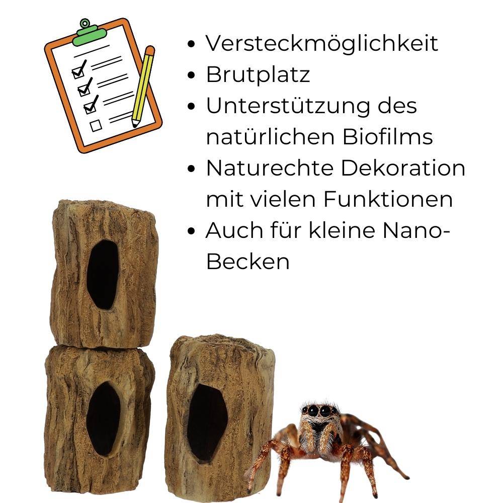 Aquarium Deko Baumstumpf Höhle Röhre Aquariendeko Ablaichhöhle Fisch Krebs Wels Tonröhre Laichhöhle