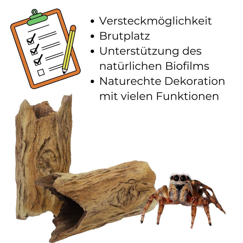 Aquarium Deko XXL Baumstamm Höhle Röhre Aquariendeko Ablaichhöhle Barsch Fisch Krebs Wels Tonröhre Laichhöhle