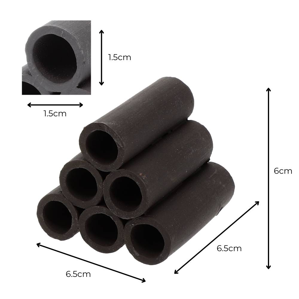 Aquariendeko Pyramide 6er Garnelenröhre Aquarium Deko Garnelen Garnelenhöhle Krebshöhle Welsröhre Laichröhre Keramik Ton schwarz