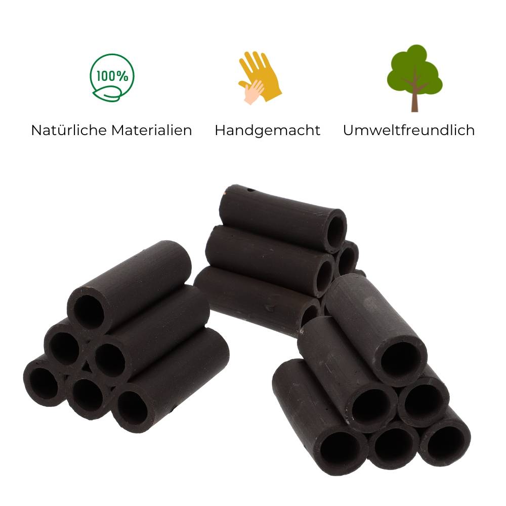 Aquariendeko Pyramide 6er Garnelenröhre Aquarium Deko Garnelen Garnelenhöhle Krebshöhle Welsröhre Laichröhre Keramik Ton schwarz