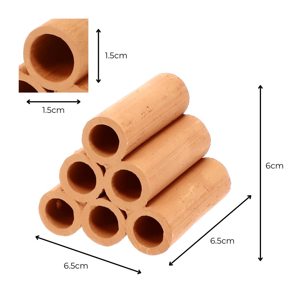 Aquariendeko Pyramide 6er Garnelenröhre Aquarium Deko Garnelen Garnelenhöhle Krebshöhle Welsröhre Laichröhre Keramik Ton terracotta