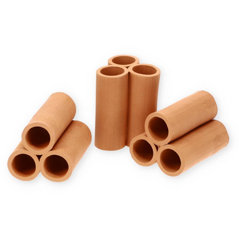 Aquariendeko Pyramide 3er XL Garnelenröhre Aquarium Deko Garnelen Garnelenhöhle Krebshöhle Welsröhre Laichröhre Keramik Ton Terracotta