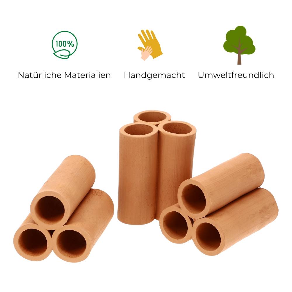 Aquariendeko Pyramide 3er XL Garnelenröhre Aquarium Deko Garnelen Garnelenhöhle Krebshöhle Welsröhre Laichröhre Keramik Ton Terracotta