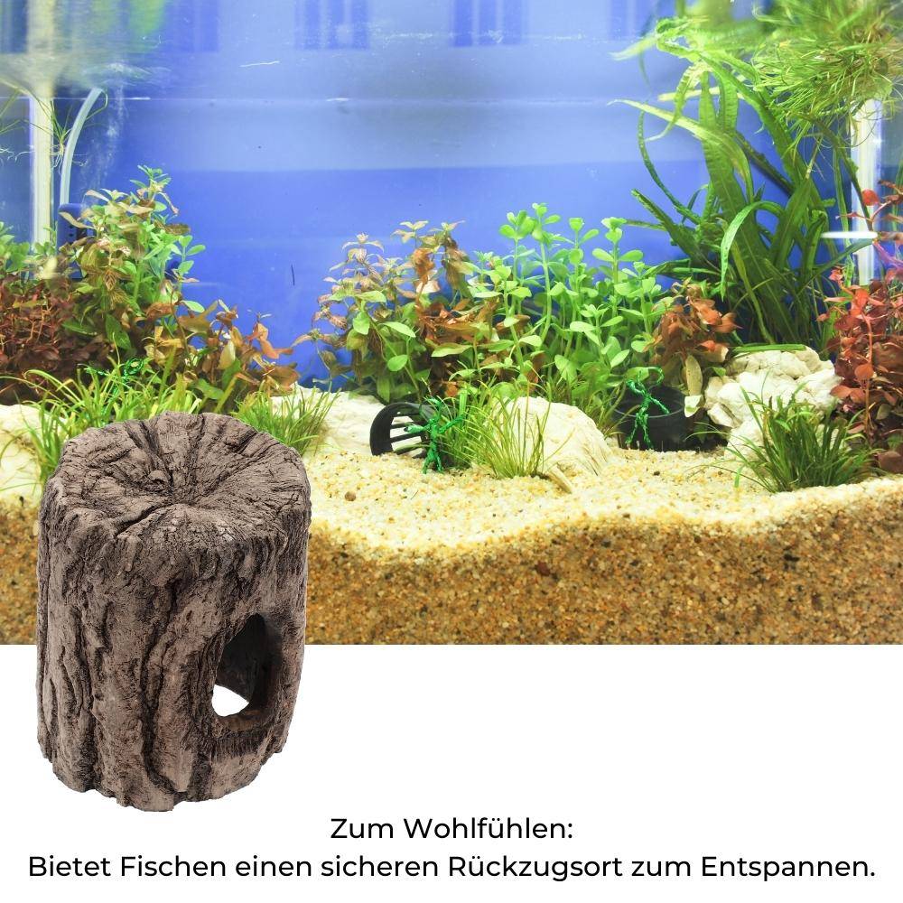 Aquarium Terrarium Deko Keramik Baumstumpf Höhle Reptilien Baumstamm Wurzel Ablaichröhre Fisch Ton Laichhöhle Versteck