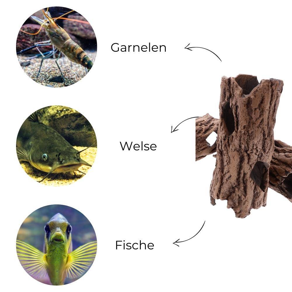 Aquarium Terrarium Deko XL Keramik Höhle Röhre Reptilien Dekoration Wurzel Ablaichhöhle Fisch Tonröhre Laichröhre Versteckplatz