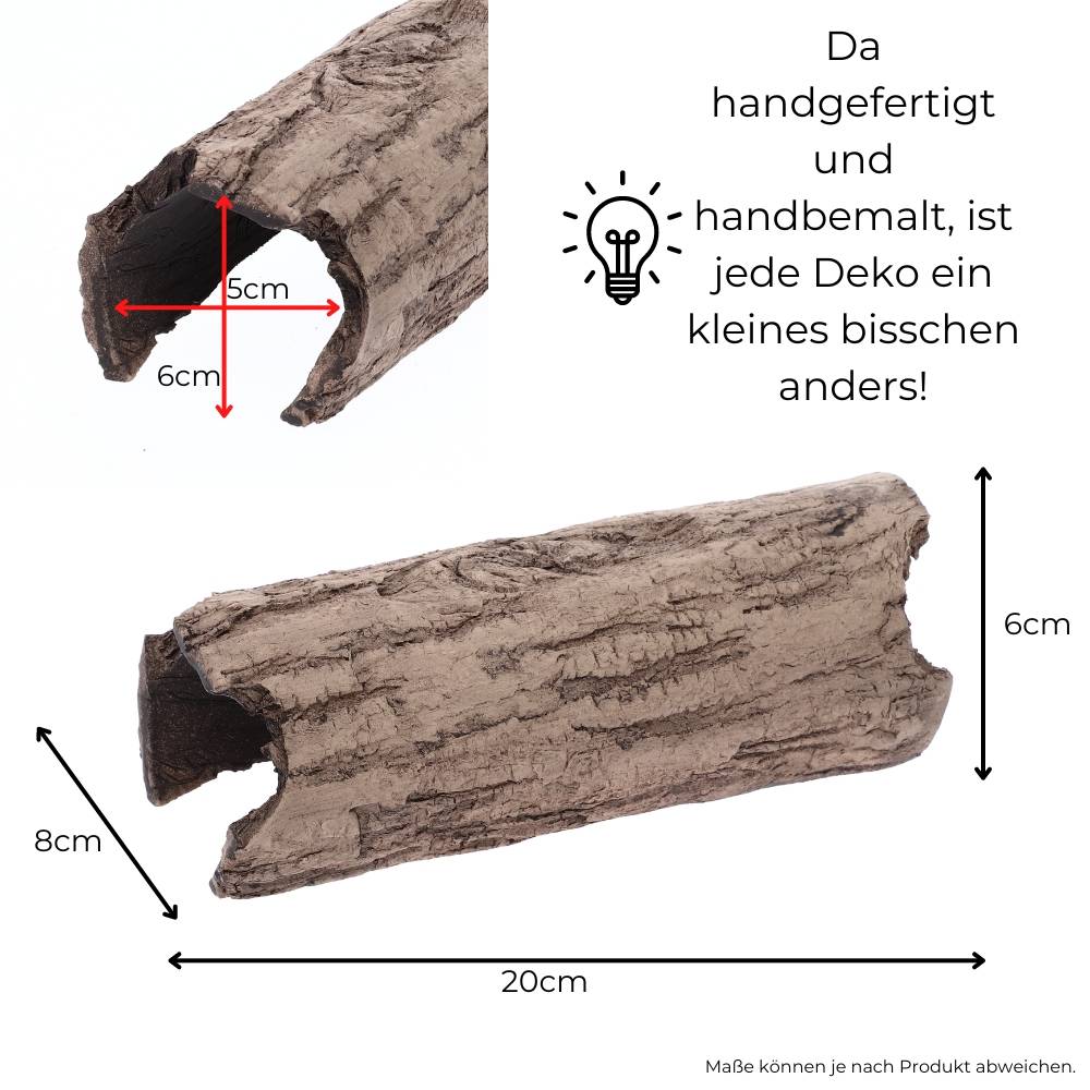 Aquarium Terrarium Deko Baumrinde Höhle Reptilien Schlange Baumstamm Ablaichröhre Fisch Ton Laichhöhle Versteckplatz