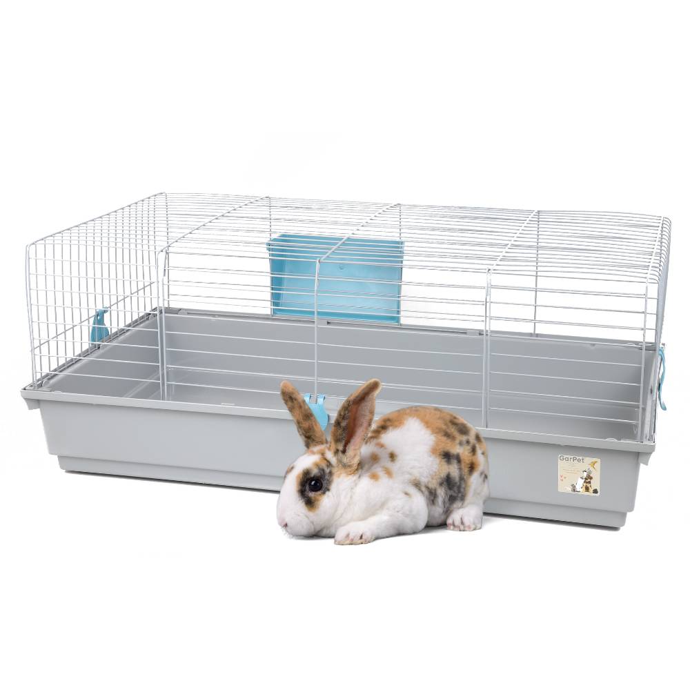 Kaninchenkäfig Kaninchenstall innen draußen Hasenkäfig Meerschweinchen Käfig Hasenstall Heuraufe Kleintierkäfig