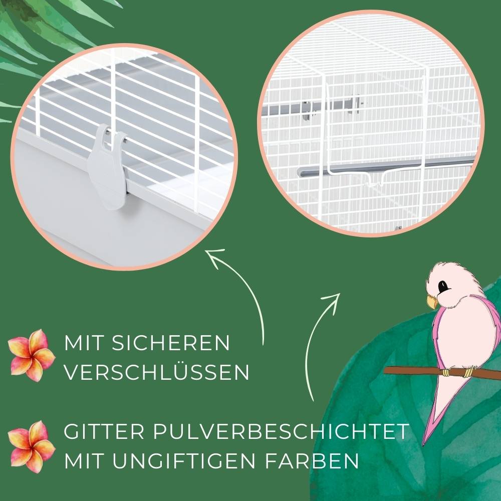 Vogelkäfig Doppelkäfig Wellensittich Kanarien Käfig Teilbar Trennwand Trenngitter Zuchtkäfig Trennkäfig Zuchtboxen für Vögel