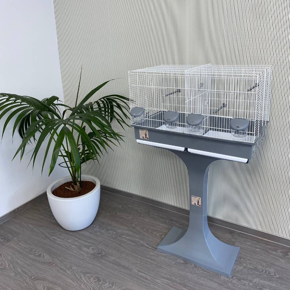 Käfigständer Vogelkäfig Ständer Tisch Vögel Nager Käfighalter Vogelkäfigständer GP260 grau