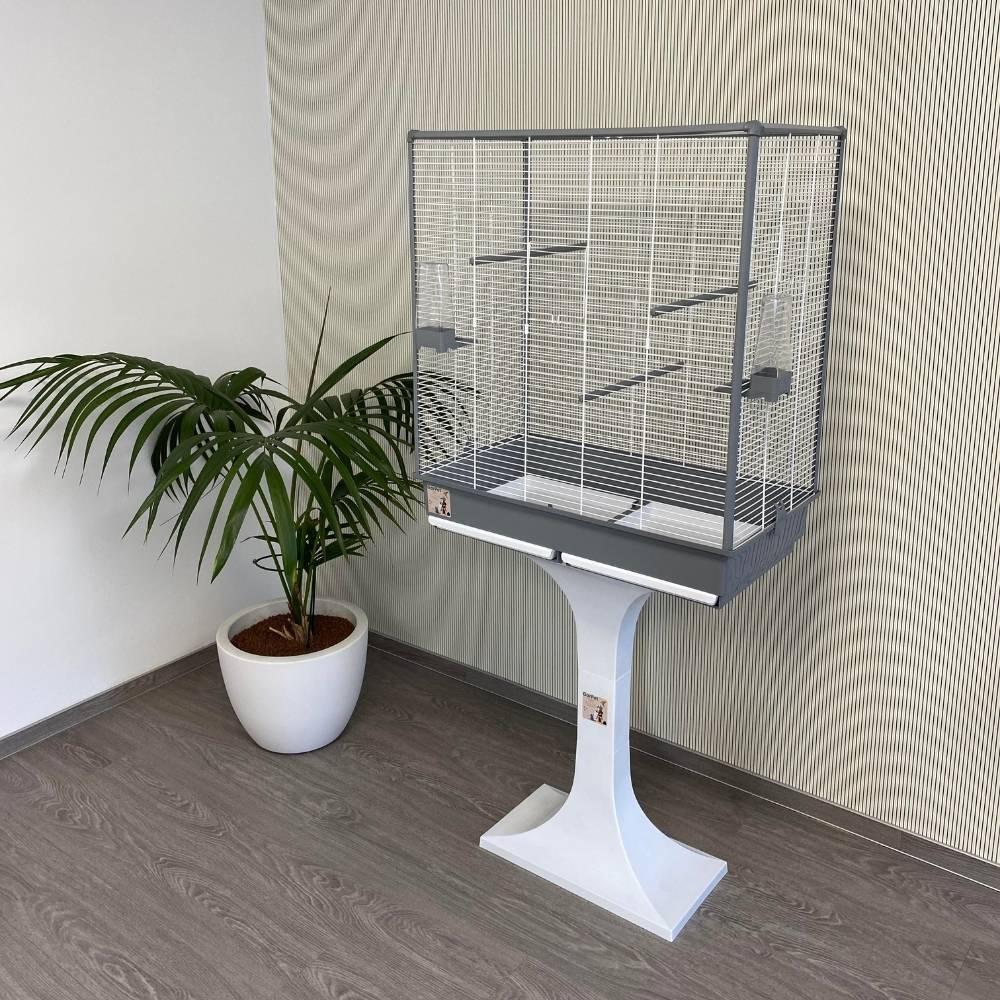 Käfigständer Vogelkäfig Ständer Tisch Vögel Nager Käfighalter Vogelkäfigständer GP260 weiss