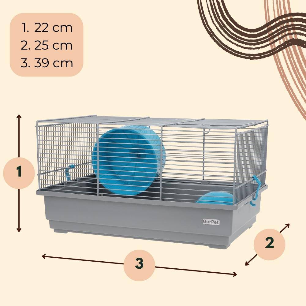 Hamsterkäfig mit Haus grau Nagerkäfig Mäusekäfig Zubehör Haus Hamster Nager Zwerghamster Käfig