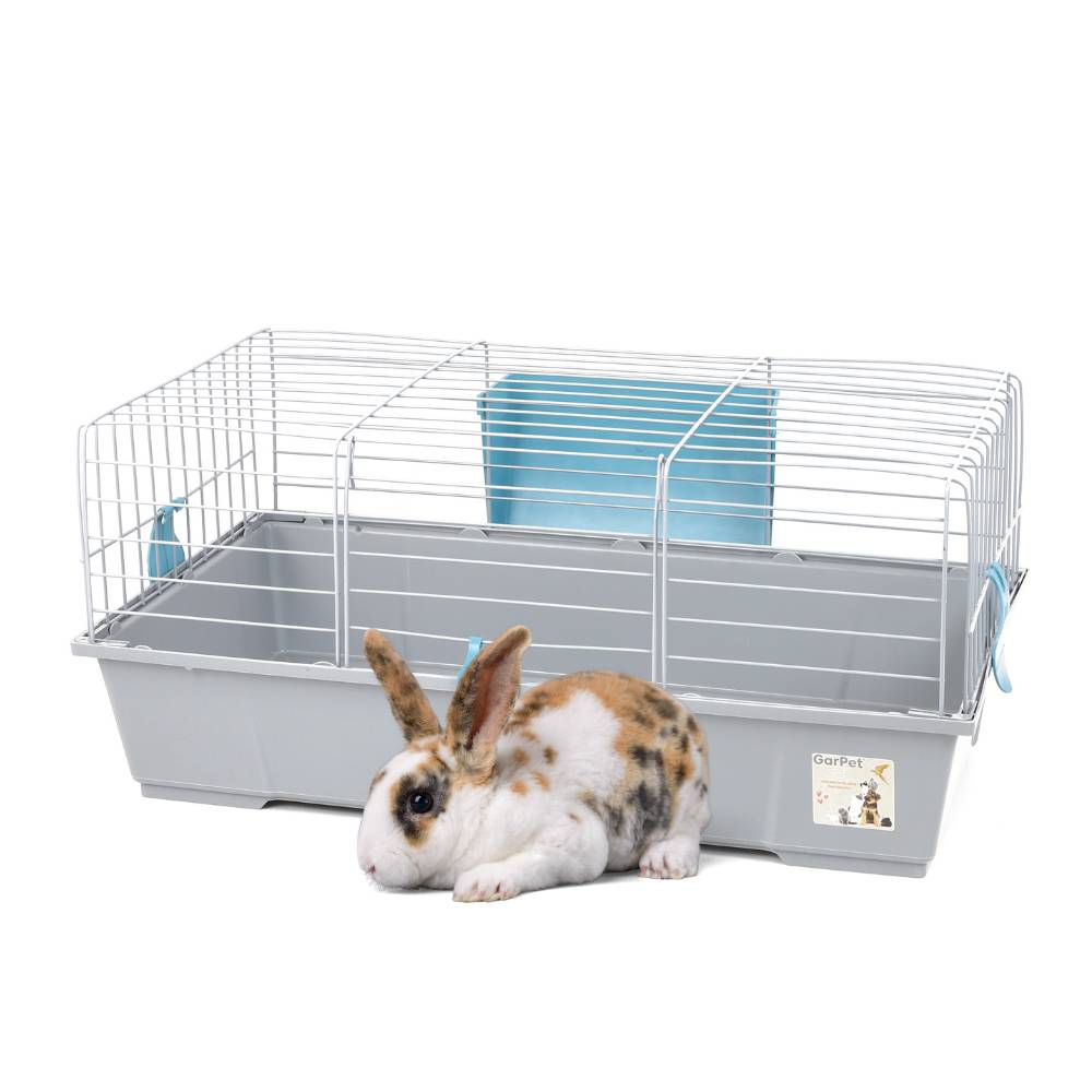 Kaninchenkäfig Kaninchenstall innen draußen Hasenkäfig Meerschweinchen Käfig Hasenstall Heuraufe Kleintierkäfig