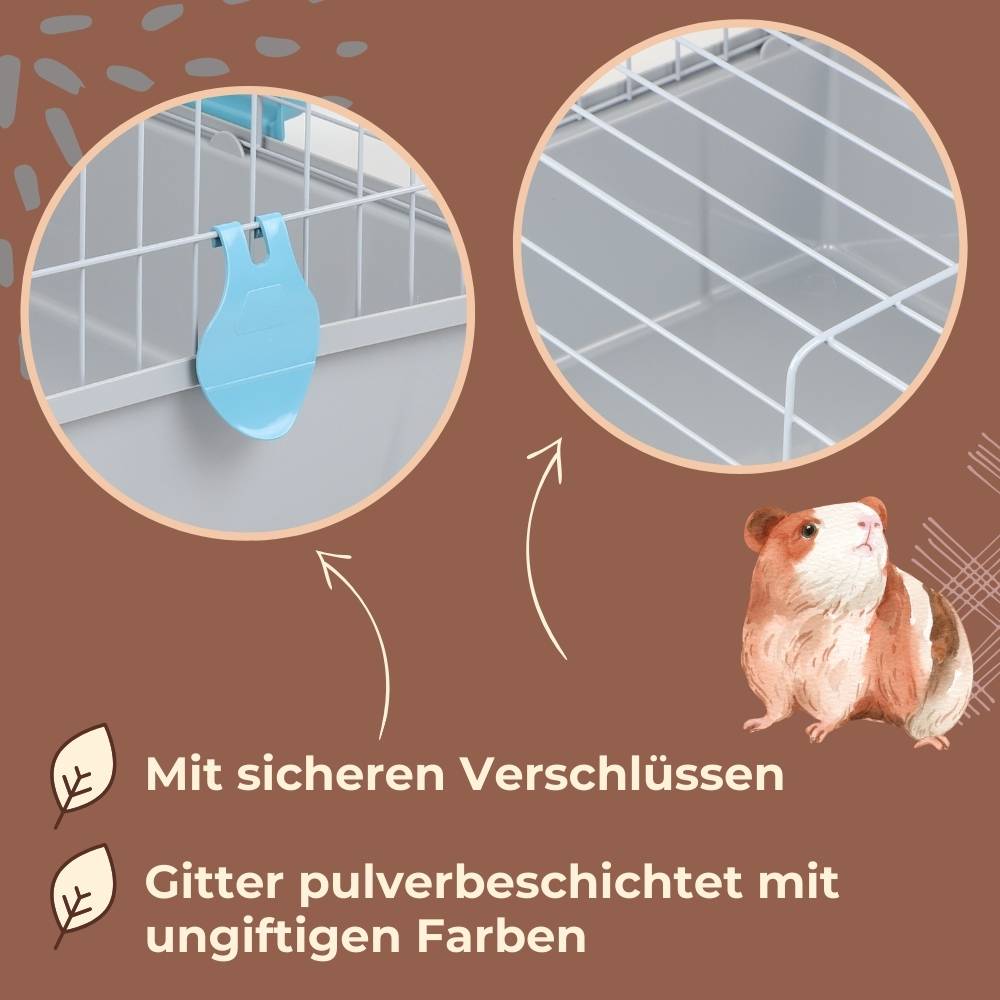 Kaninchenkäfig Kaninchenstall innen draußen Hasenkäfig Meerschweinchen Käfig Hasenstall Heuraufe Kleintierkäfig