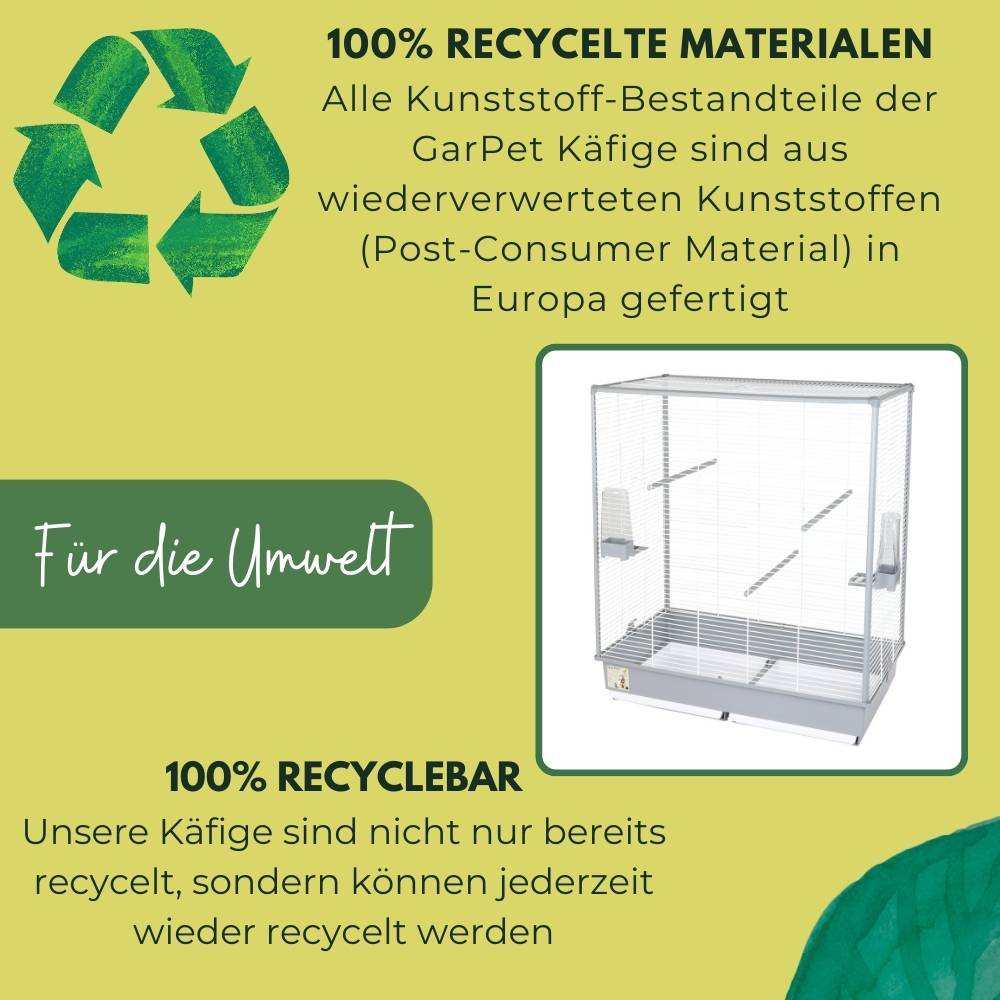 Vogelkäfig groß mit Kunststoffrahmen Wellensittich Kanarien Nymphensittich Käfig Vogelbauer 70 x 40 x 80 cm Voliere XXL