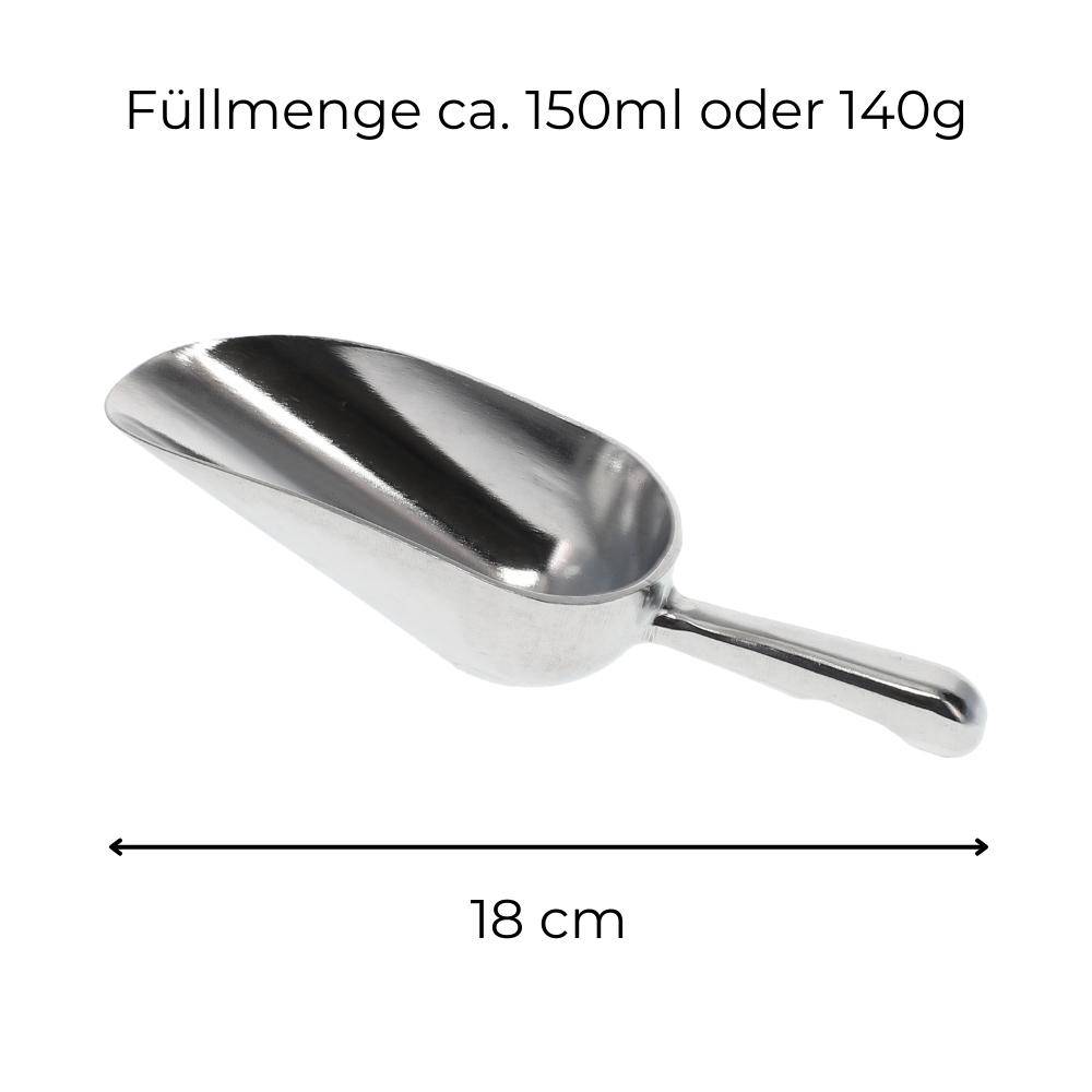 Futterschaufel Aluminium Gr.1 150 ml Mehlschaufel Eisschaufel Abwiegeschaufel Sackschaufel Schaufel Metall Teeschaufel Gewürzschaufel klein