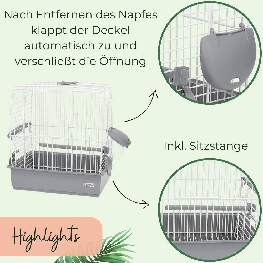 Vogelkäfig Transport Ausstellung Box Käfig mit Zubehör Wellensittich Weekend