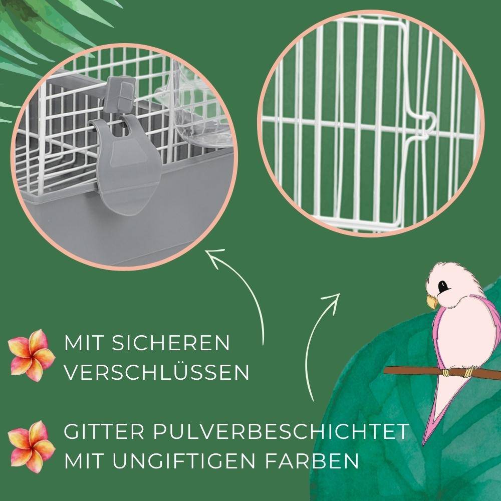 Vogelkäfig Transport Ausstellung Box Käfig mit Zubehör Wellensittich Weekend