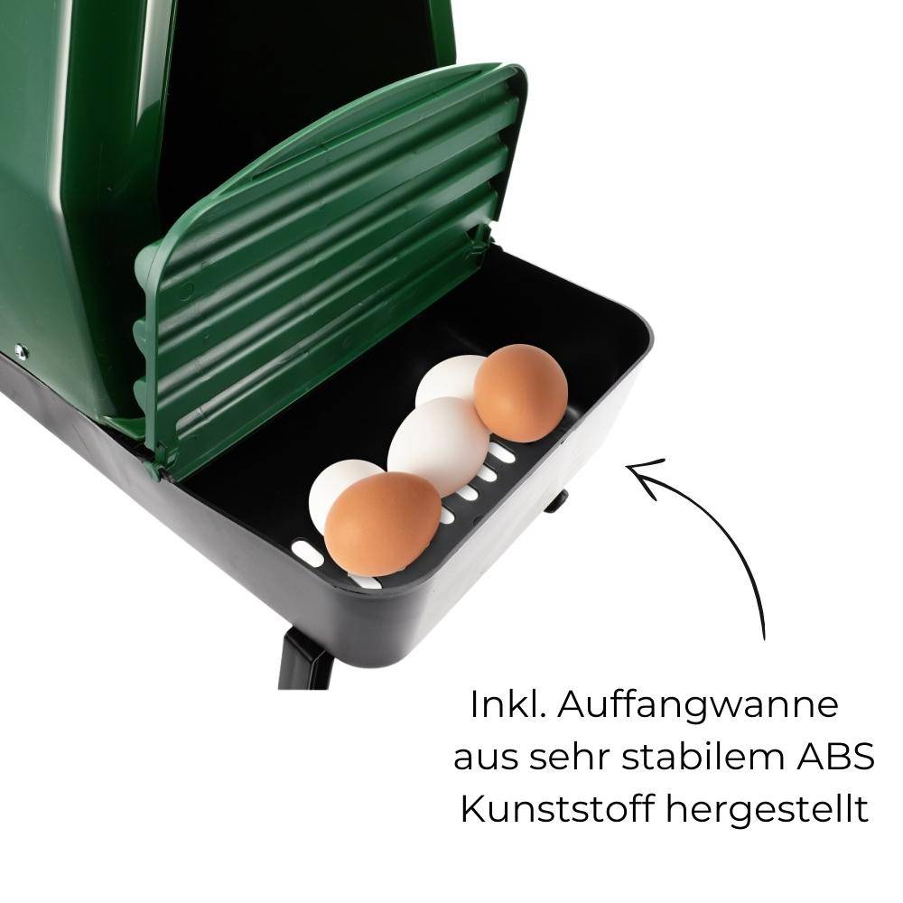 Legenester für Hühner mit Füßen Hühnerstall Zubehör Hühnernest Legenest Abrollnest mit Eierbox Geflügel Brutnest Kunststoff Freistehend