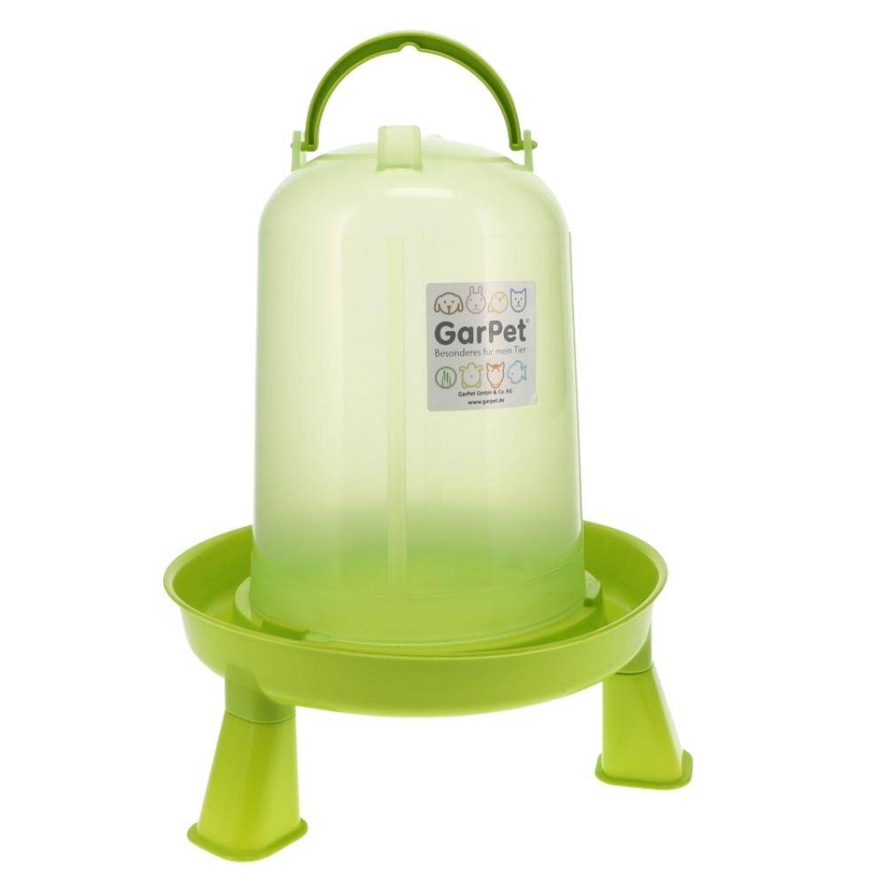 Geflügeltränke mit Standfüßen Hühnertränke Stand Füßen Wassertränke automatisch Stülptränke Hühner Tränke grün 5,0 L