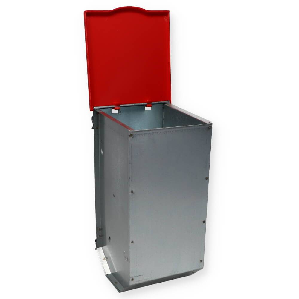 Hühner Futterautomat mit Deckel Metall Futterspender für Kaninchen Hasen Nager Geflügel Futternapf Futtertrog Silo 1 Kg