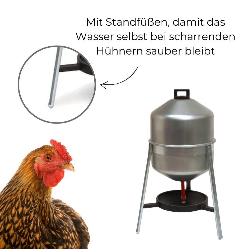 30 L Metall Automatische Geflügel Wasser Siphon Hühner Vorrats Tränke Verzinkt