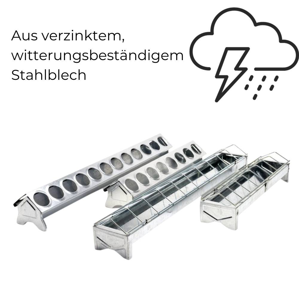 Futtertrog Metall Küken verzinkt 50 cm Lochgitter