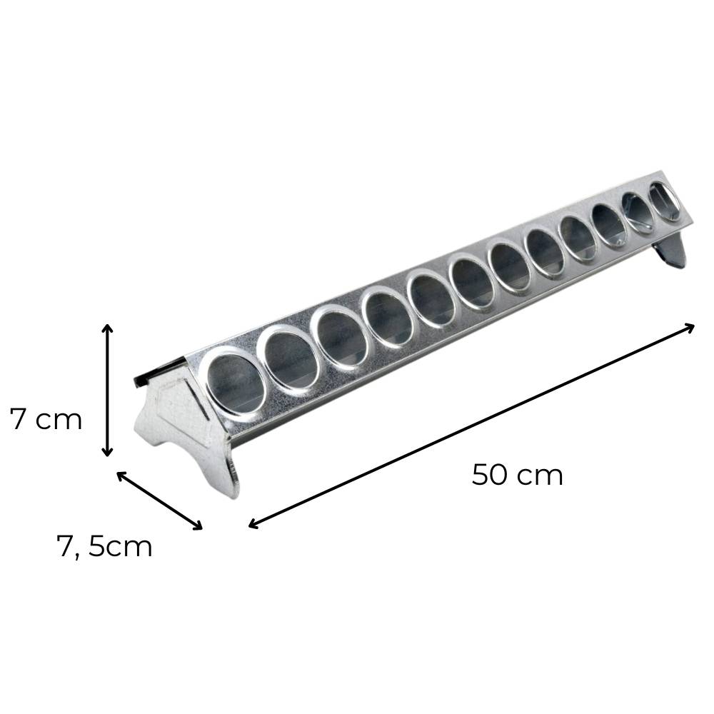 Futtertrog Metall Küken verzinkt 50 cm Lochgitter