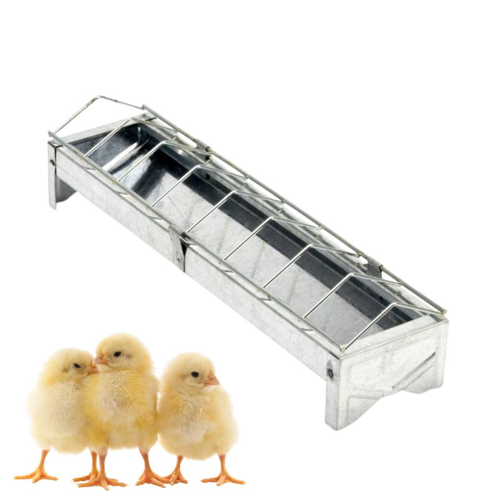 Futtertrog Metall Küken verzinkt 30 cm Gitter