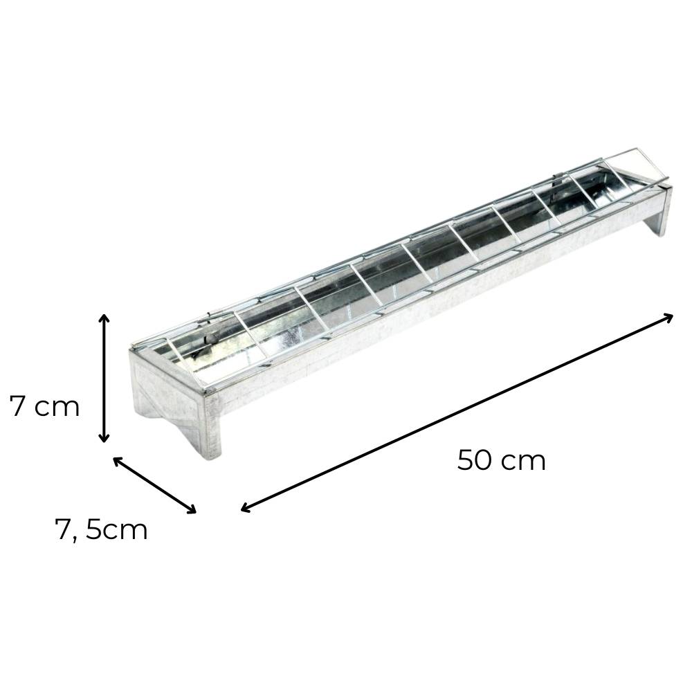 Futtertrog Metall Küken verzinkt 50 cm Gitter