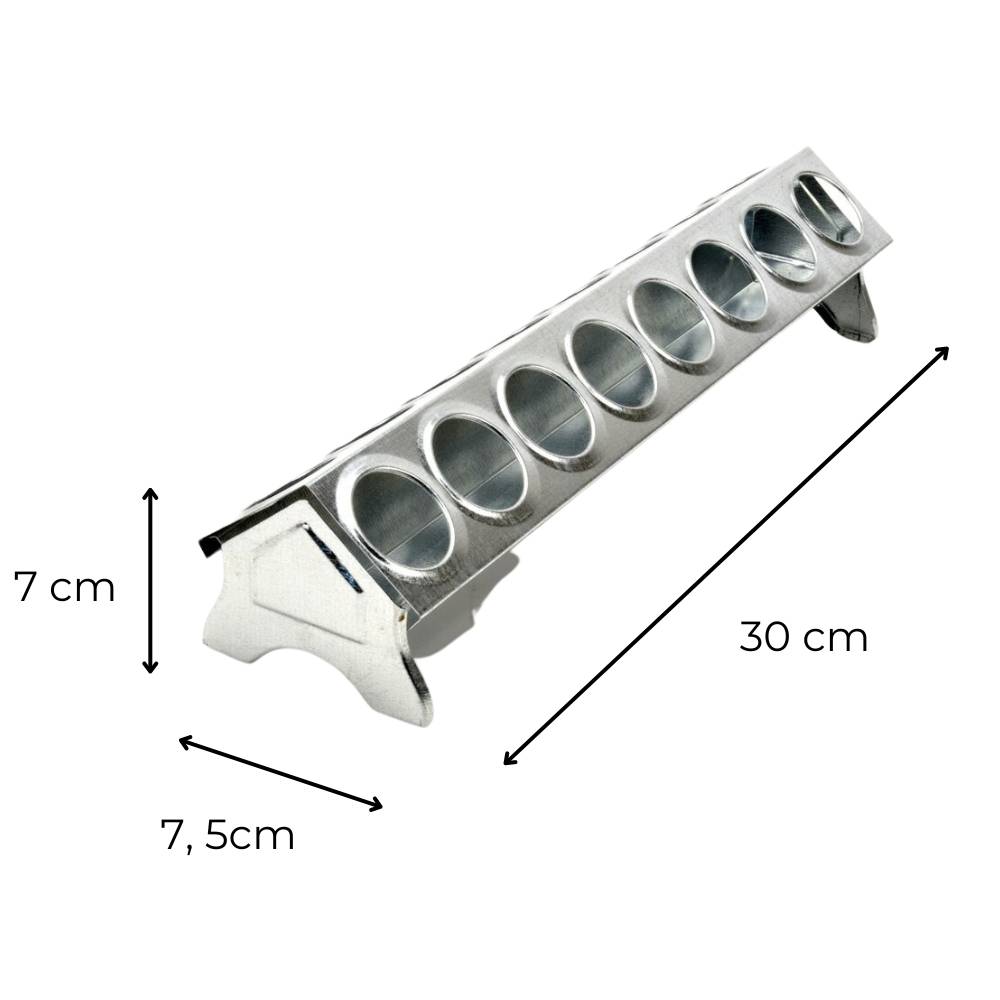 Futtertrog Metall Küken verzinkt 30 cm Lochgitter