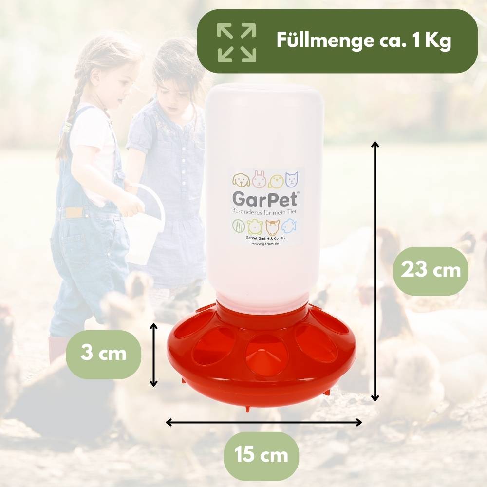 Futterautomat Hühner Küken Tauben Hühnerfutter Automat Futterspender Futtertrog Hühner Futternapf 1 KG